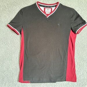 Twice Ice Men's Black and Red V-Neck Shirt